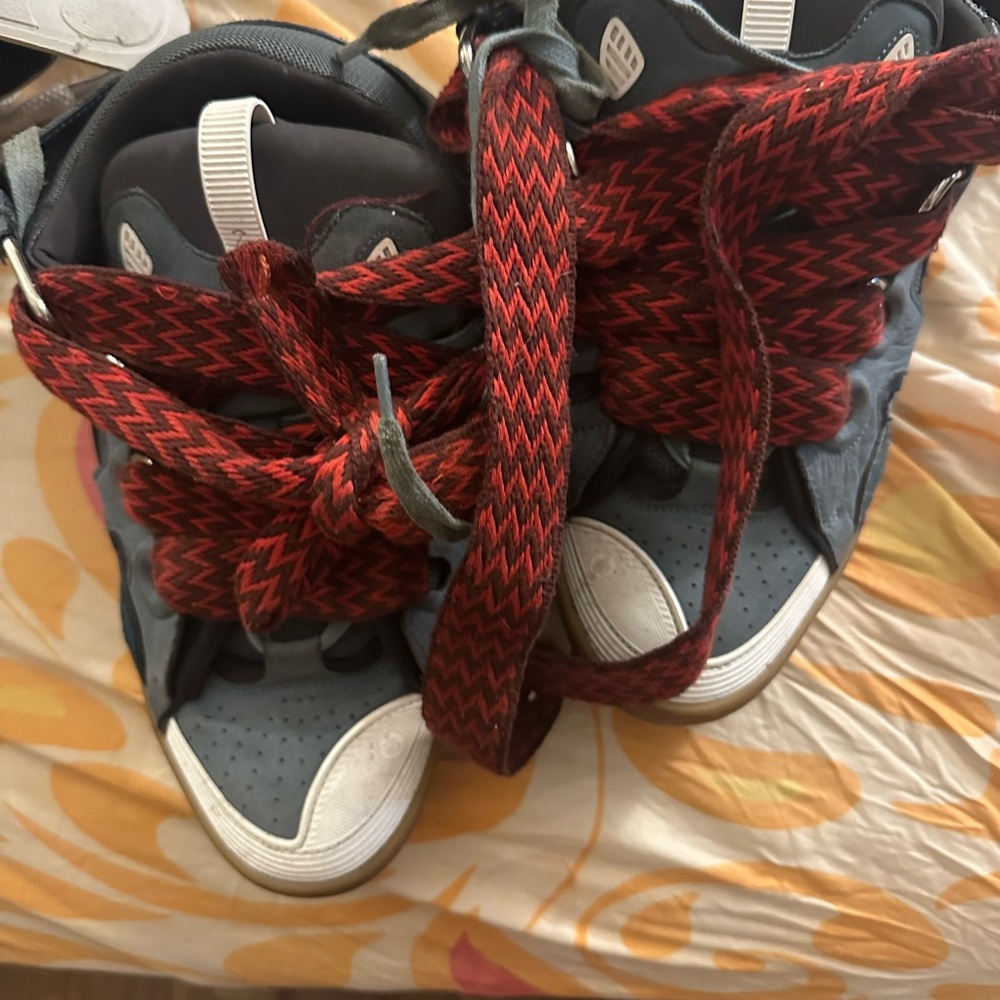 Lanvin High-Top Sneakers with Red and Black Accents